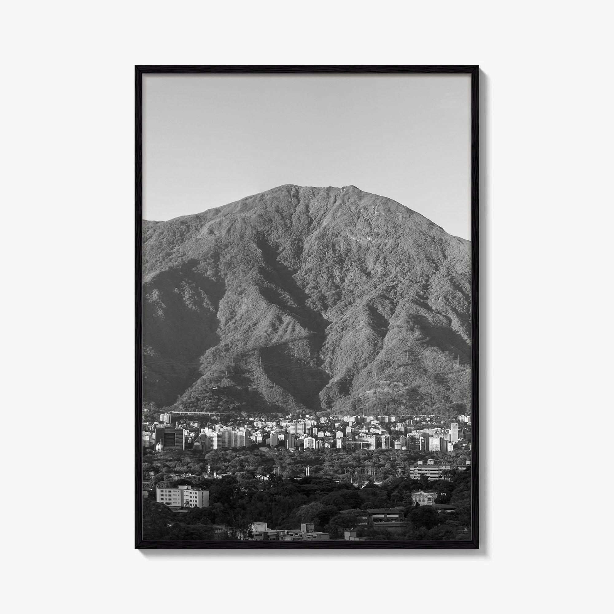 Caracas Skyline Black and White Fine Art Photo Print, Avila, Venezuela Wall Decor Poster