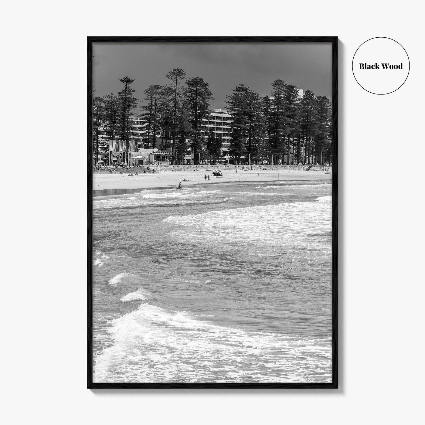 Manly Beach Black and White Fine Art Photo Print, Sydney, Australia, Wall Poster