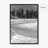 Manly Beach Black and White Fine Art Photo Print, Sydney, Australia, Wall Poster