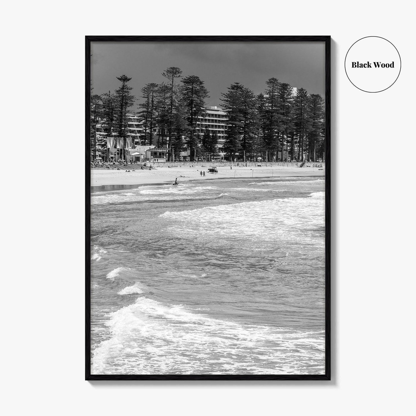 Manly Beach Black and White Fine Art Photo Print, Sydney, Australia, Wall Poster