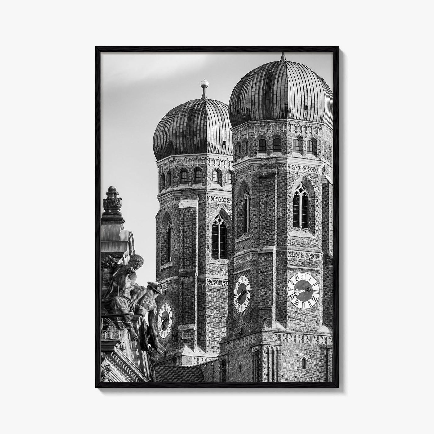 Munich Black and White Fine Art Photo Print, Frauenkirche Cathedral Bavaria, Germany Poster