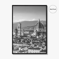 Florence Black and White Fine Art Photo Print, Firenze Duomo, Tuscany Italy Wall Poster