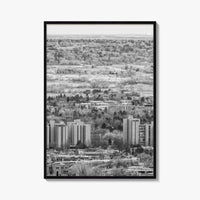 Boulder Black and White Fine Art Photo Print, Colorado Aerial View Poster, USA