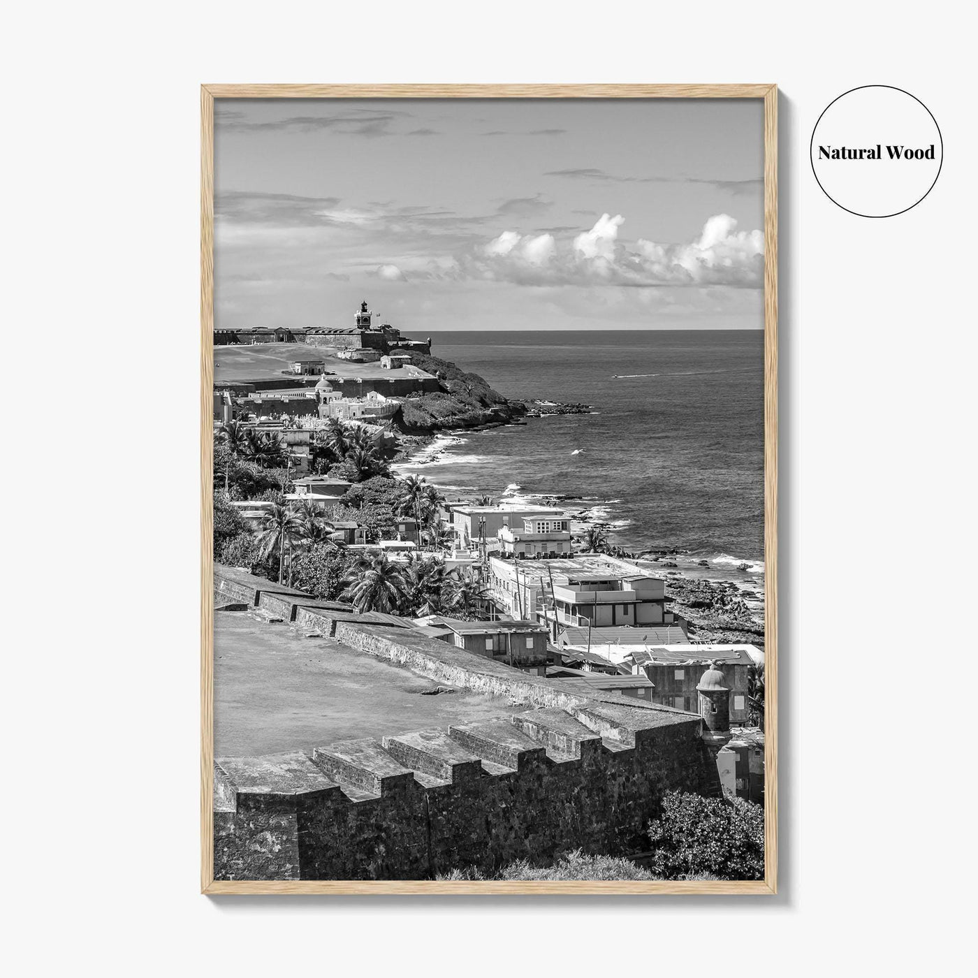 Puerto Rico Black and White Fine Art Photo Print, Old San Juan, El Morro