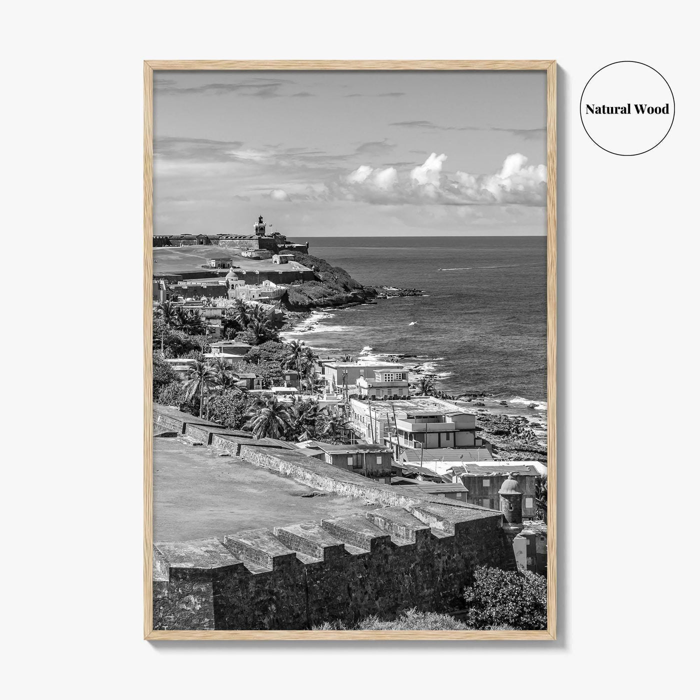 Puerto Rico Black and White Fine Art Photo Print, Old San Juan, El Morro