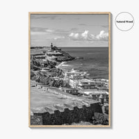 Puerto Rico Black and White Fine Art Photo Print, Old San Juan, El Morro