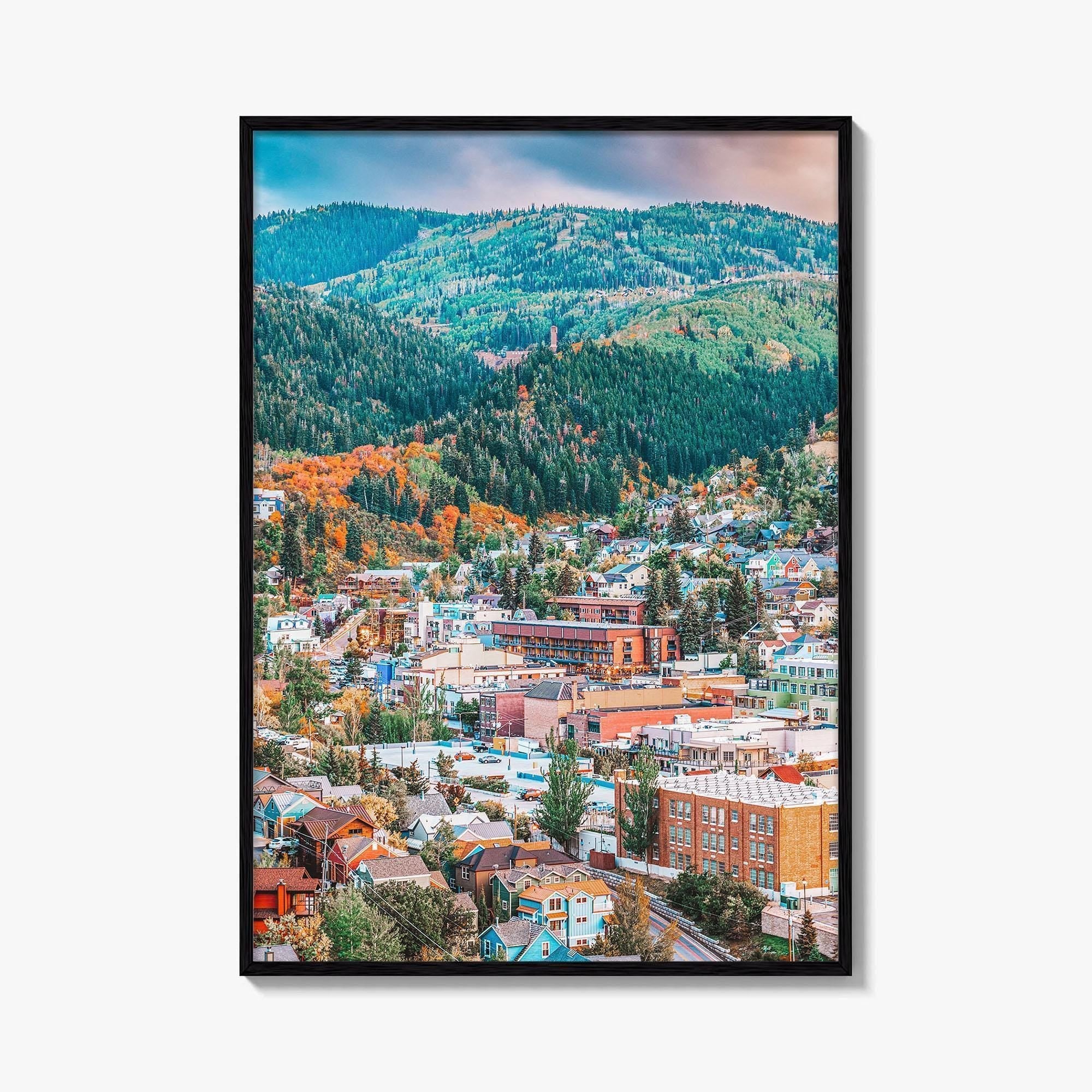 Park City Fine Art Photo Print, Utah USA Downtown Autumn Dusk Wall Decor Poster