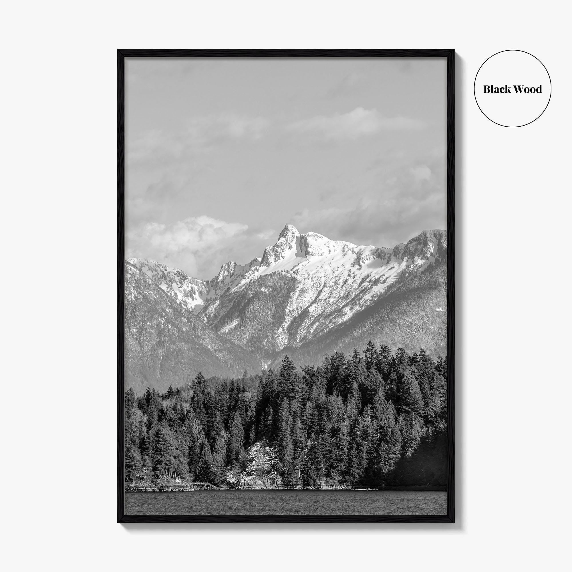 Sechelt Inlet Black and White Fine Art Photo Print, Vancouver Canada Poster