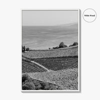 Getaria Black and White Fine Art Photo Print, Basque Country Spain, Vineyard Wall Art