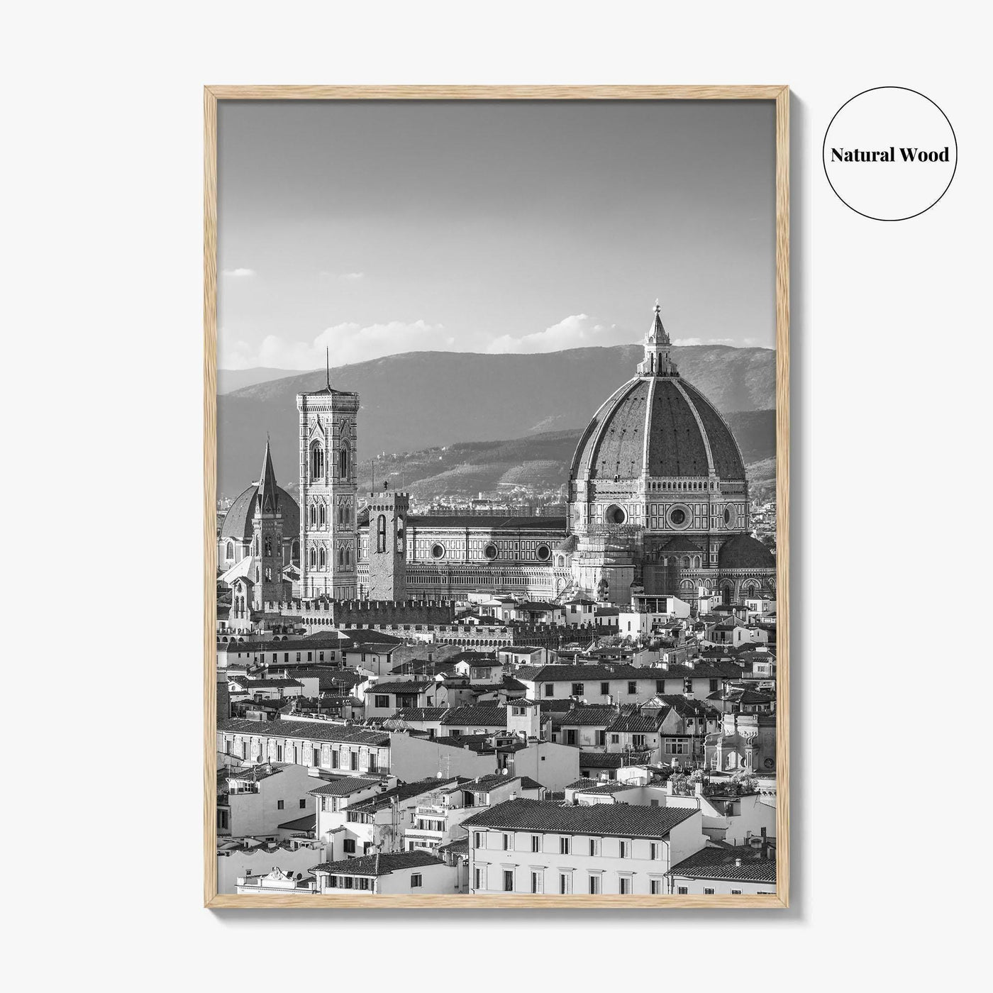 Florence Black and White Fine Art Photo Print, Firenze Duomo, Tuscany Italy Wall Poster