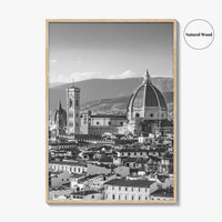 Florence Black and White Fine Art Photo Print, Firenze Duomo, Tuscany Italy Wall Poster