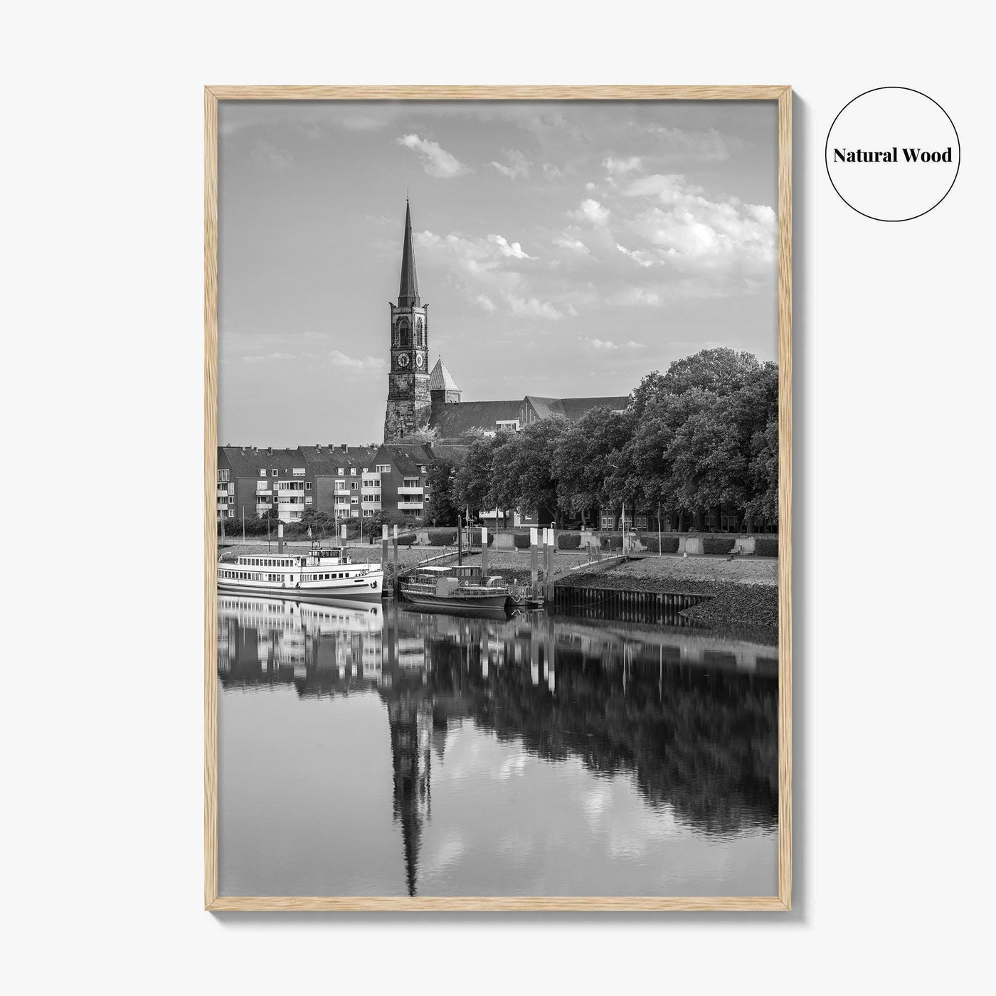 Bremen Black and White Fine Art Photo Print, Germany Wall Poster, St Stephani Church