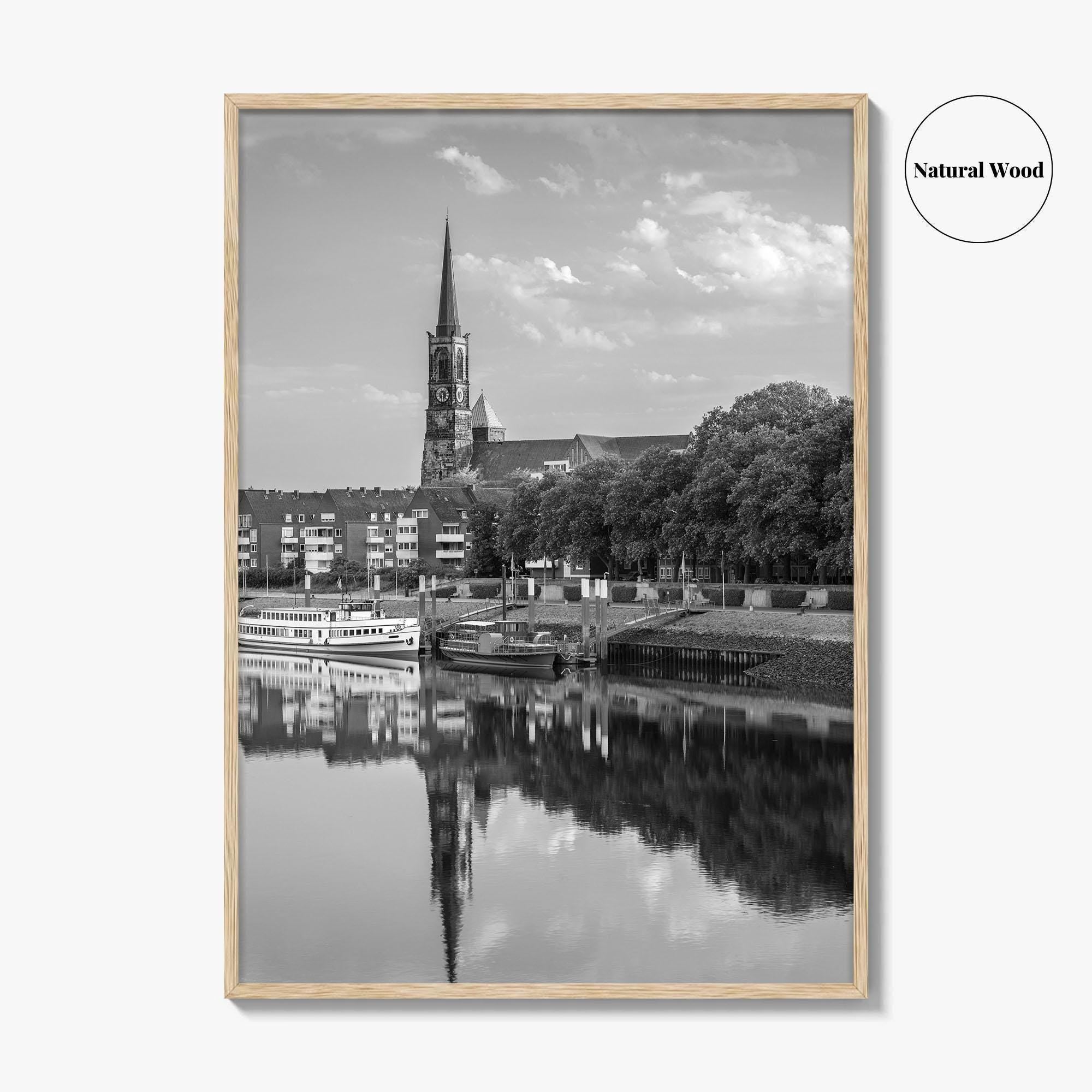 Bremen Black and White Fine Art Photo Print, Germany Wall Poster, St Stephani Church