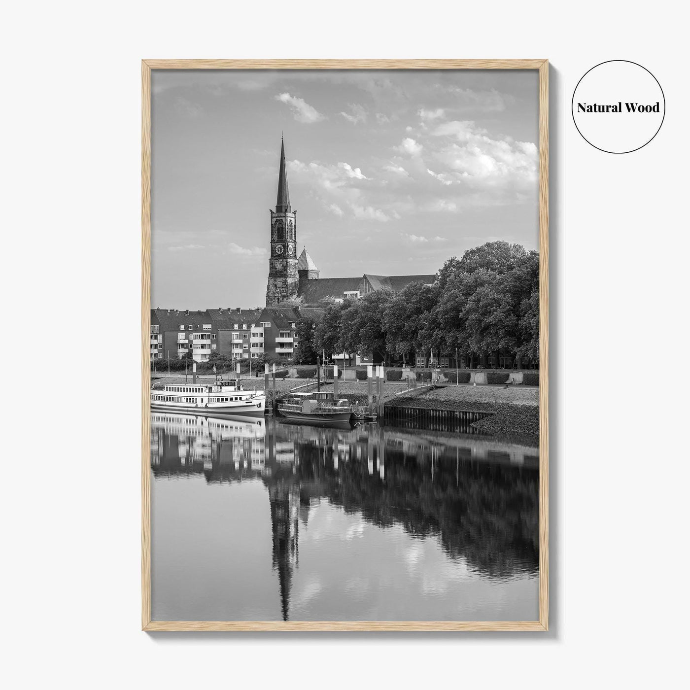 Bremen Black and White Fine Art Photo Print, Germany Wall Poster, St Stephani Church