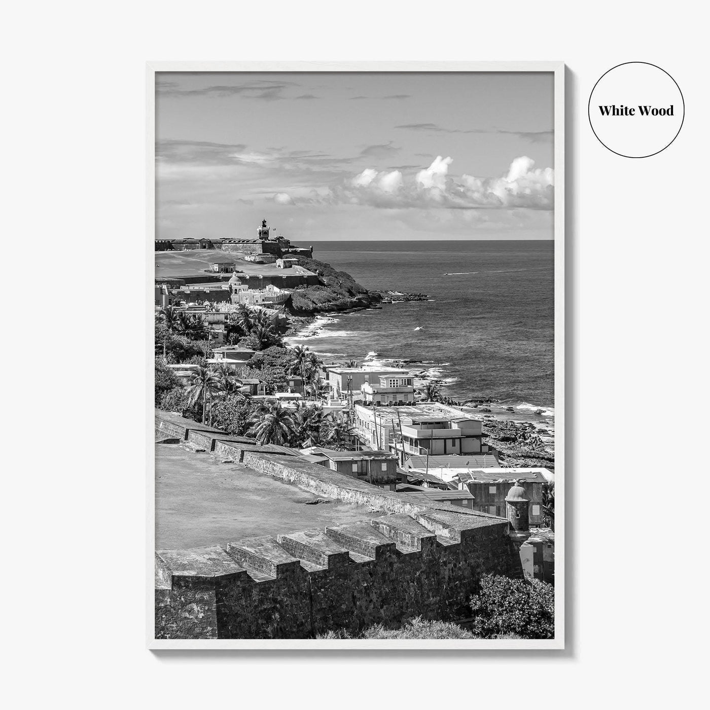 Puerto Rico Black and White Fine Art Photo Print, Old San Juan, El Morro