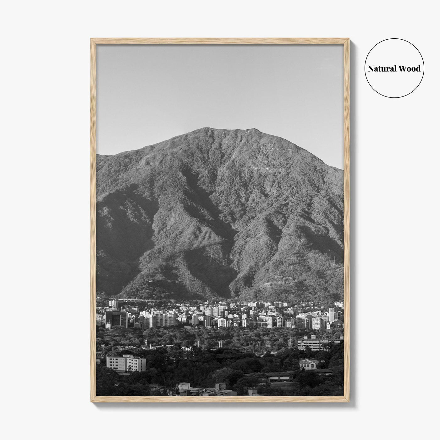 Caracas Skyline Black and White Fine Art Photo Print, Avila, Venezuela Wall Decor Poster