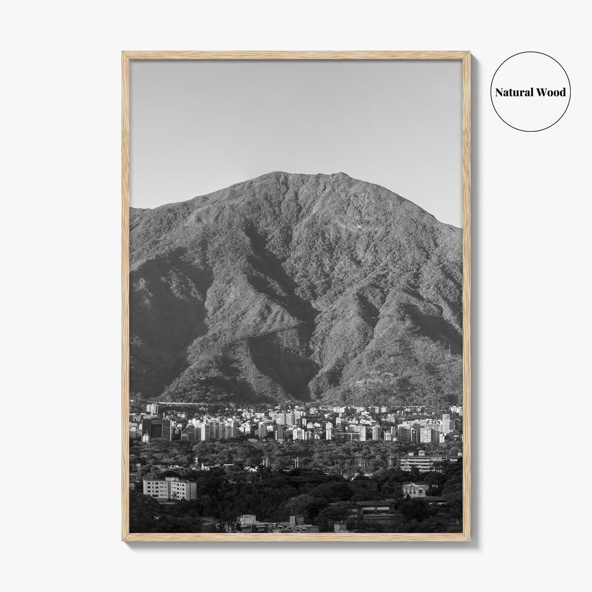 Caracas Skyline Black and White Fine Art Photo Print, Avila, Venezuela Wall Decor Poster