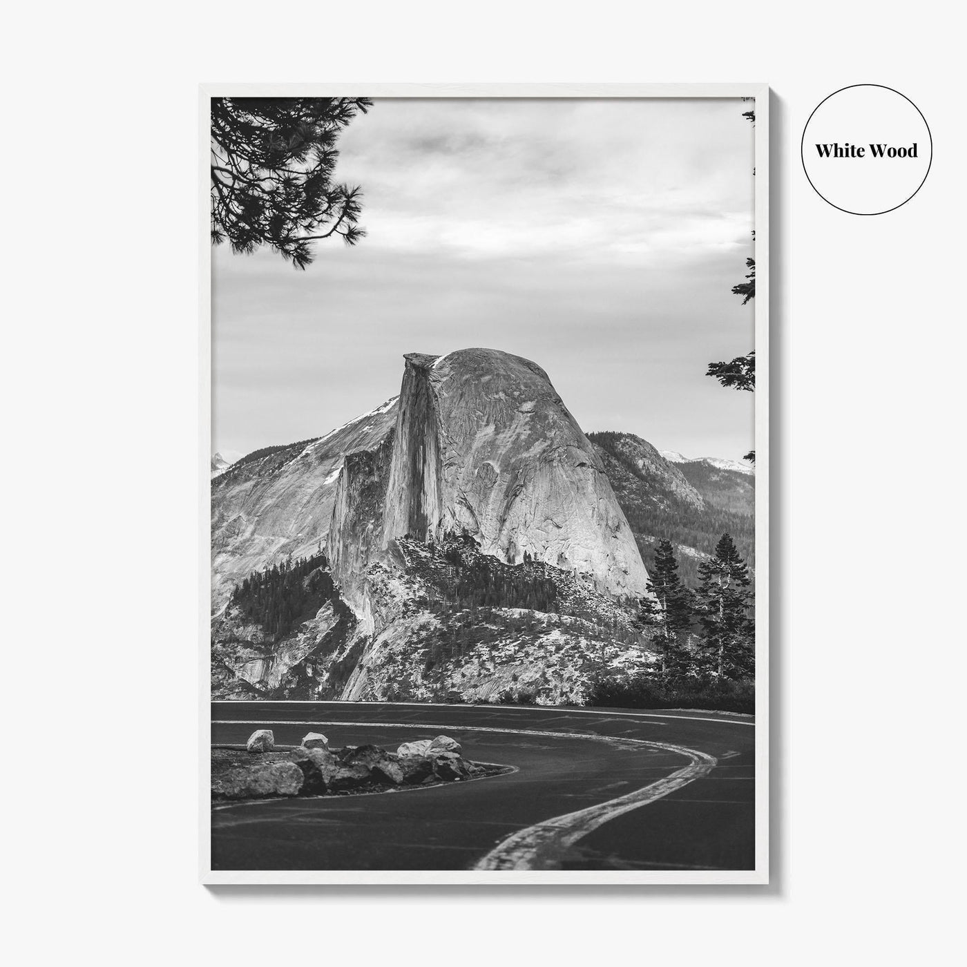 Yosemite National Park Black and White Fine Art Photo Print, Half Dome, California Poster