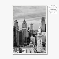 Philadelphia Skyline Black and White Fine Art Photo Print, Downtown Poster, Pennsylvania USA, Philly