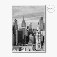 Philadelphia Skyline Black and White Fine Art Photo Print, Downtown Poster, Pennsylvania USA, Philly