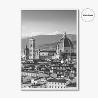 Florence Black and White Fine Art Photo Print, Firenze Duomo, Tuscany Italy Wall Poster