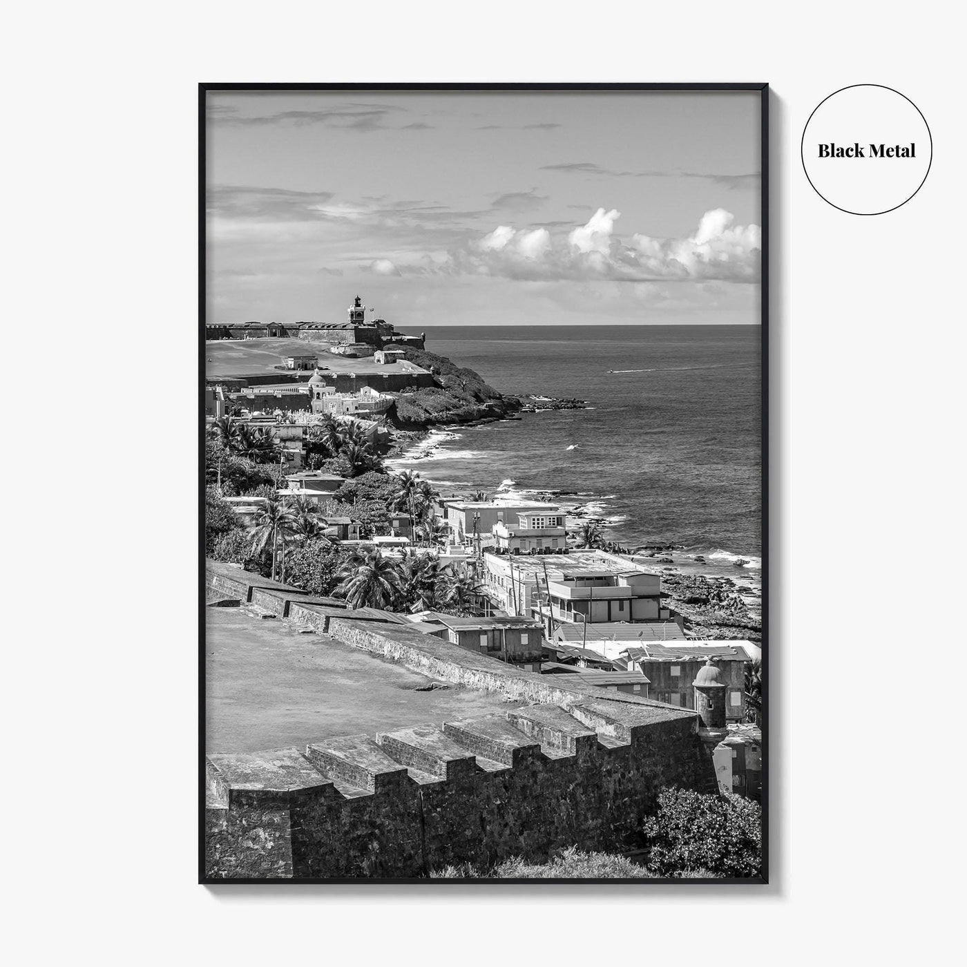 Puerto Rico Black and White Fine Art Photo Print, Old San Juan, El Morro