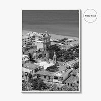 Puerto Vallarta Skyline Black and White Fine Art Photo Print, Jalisco Mexico Poster