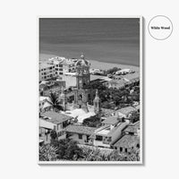 Puerto Vallarta Skyline Black and White Fine Art Photo Print, Jalisco Mexico Poster