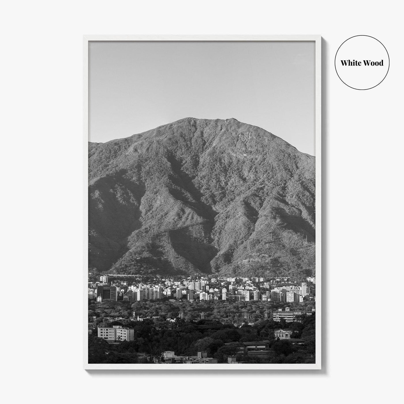 Caracas Skyline Black and White Fine Art Photo Print, Avila, Venezuela Wall Decor Poster