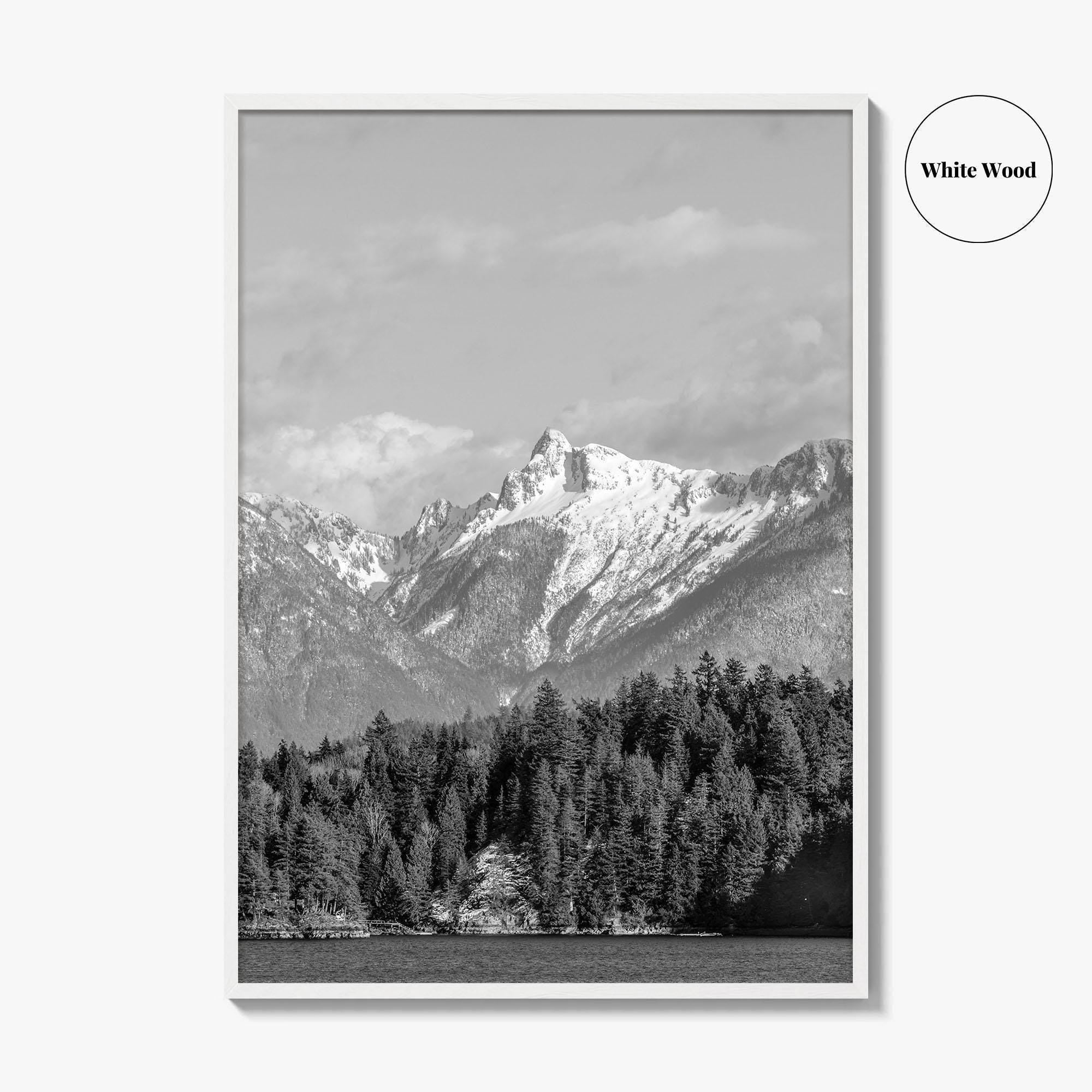 Sechelt Inlet Black and White Fine Art Photo Print, Vancouver Canada Poster