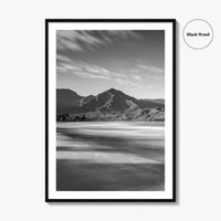 Hanalei Black and White Fine Art Photo Print, Kauai Hawaii Beach Wall Decor Poster