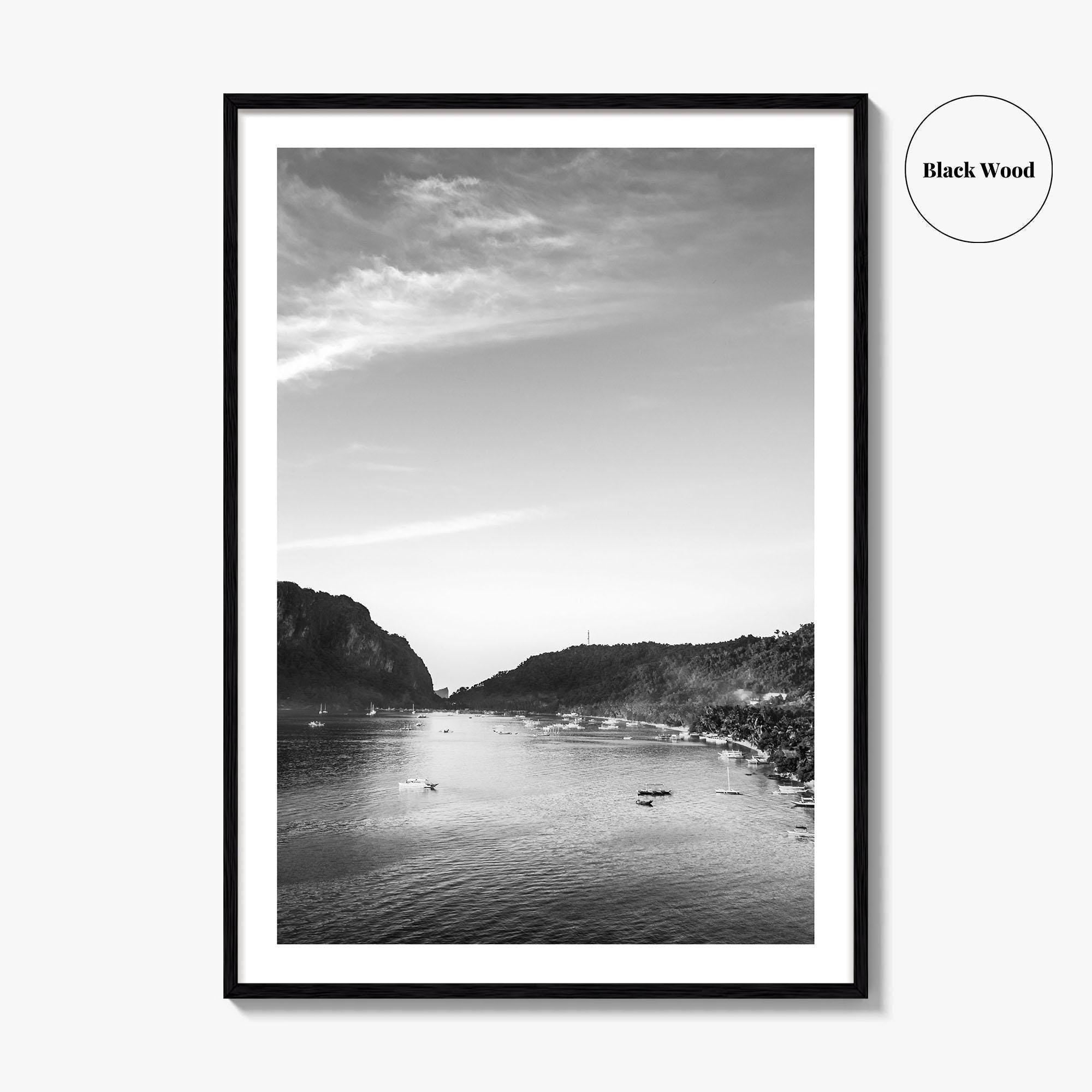 El Nido Black and White Fine Art Photo Print, Palawan Bacuit Bay, Philippines Poster
