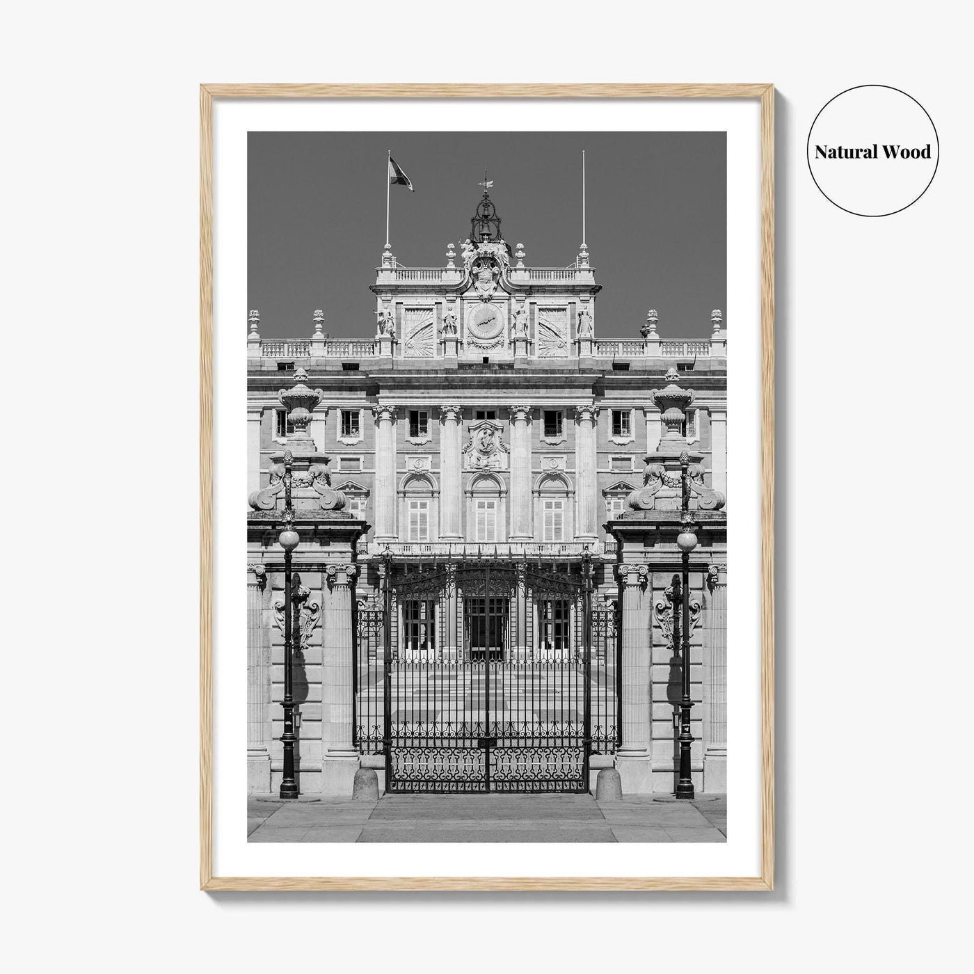 Madrid Black and White Fine Art Photo Print, Royal Palace, Spain Poster, Palacio Real