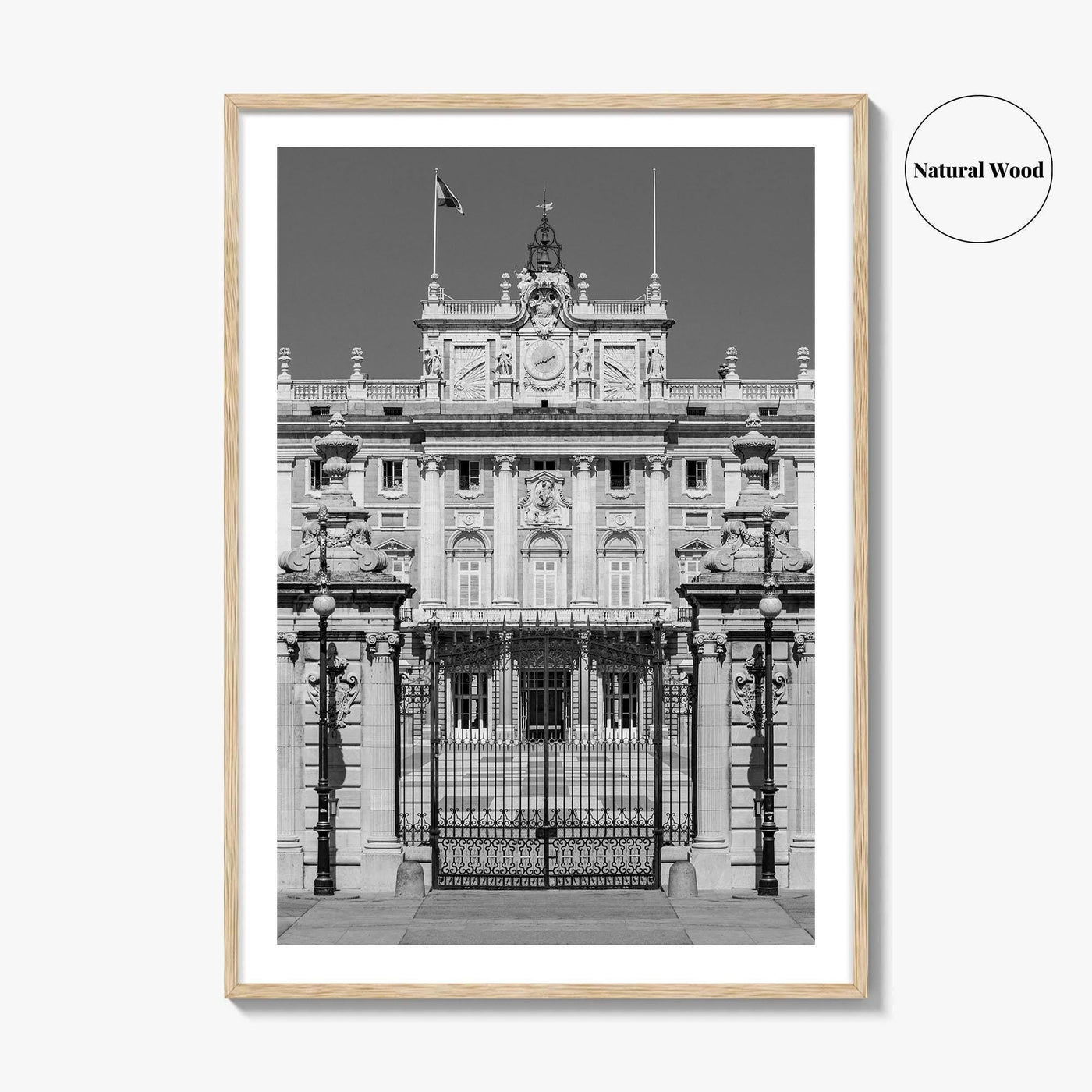 Madrid Black and White Fine Art Photo Print, Royal Palace, Spain Poster, Palacio Real