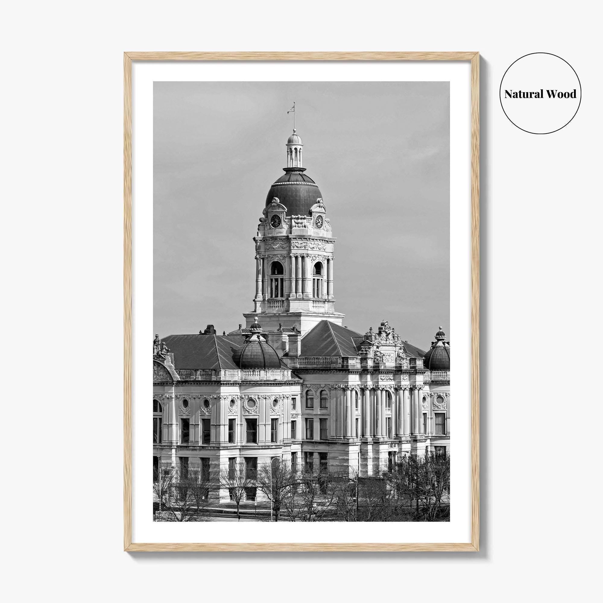 Evansville Indiana Black and White Fine Art Photo Print, Old Courthouse Poster, USA Poster