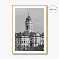 Evansville Indiana Black and White Fine Art Photo Print, Old Courthouse Poster, USA Poster