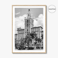 Coral Gables Black and White Fine Art Photo Print, Biltmore Hotel Miami Poster