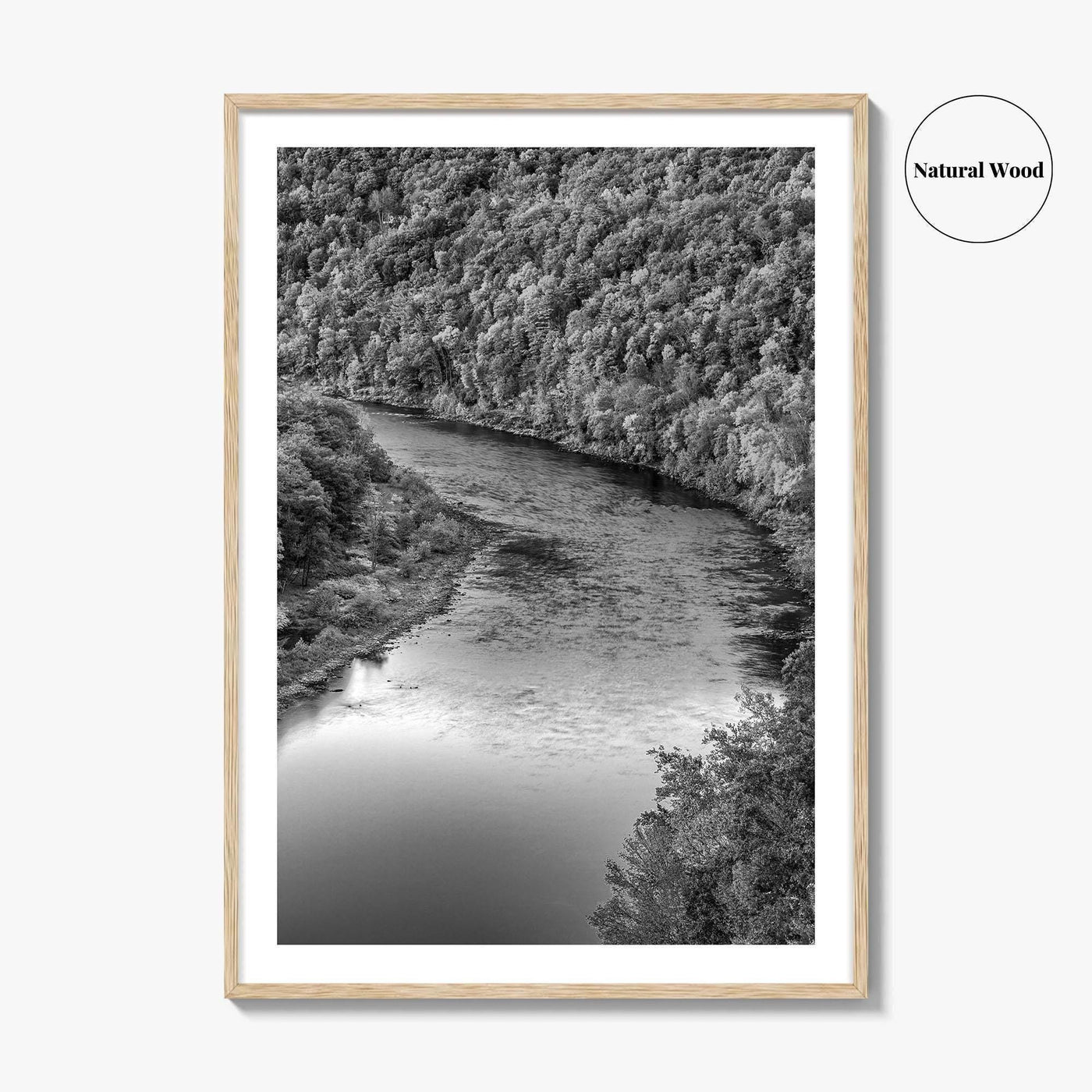 Delaware River Black and White Fine Art Photo Print, Hawk's Nest New York Poster