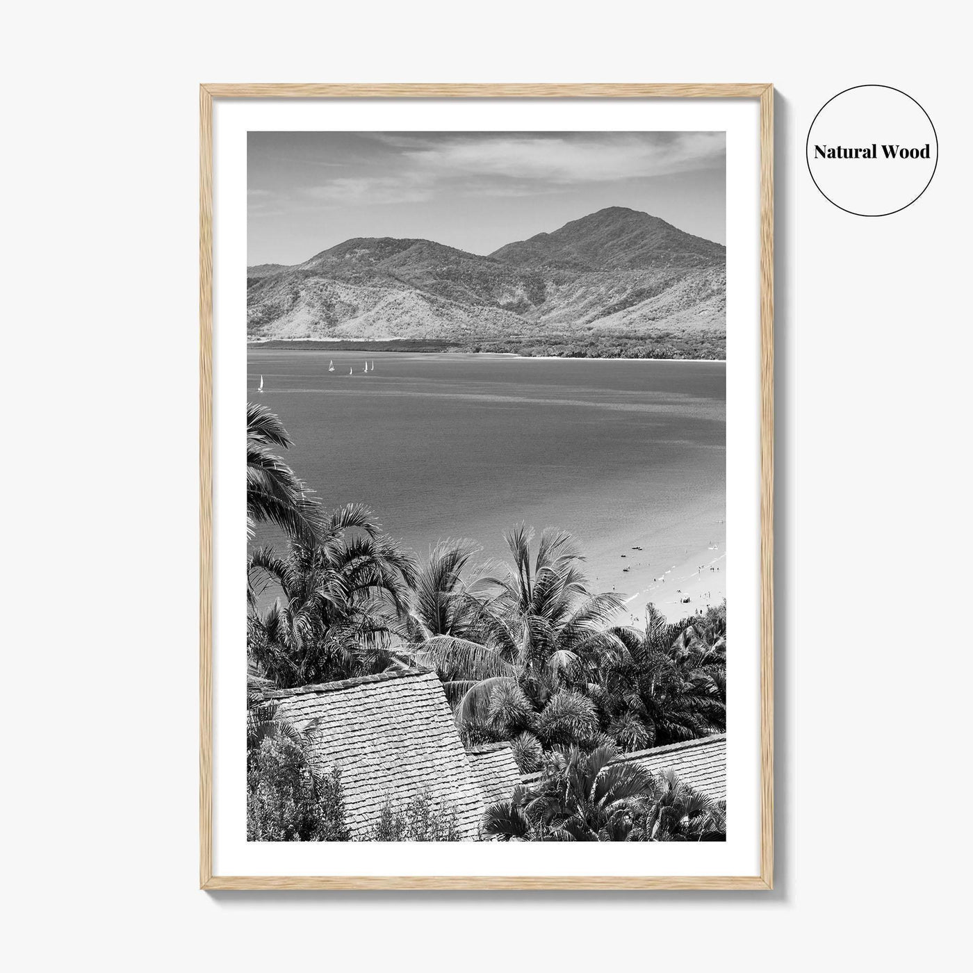 Great Barrier Reef Black and White Fine Art Photo Print, Port Douglas Poster