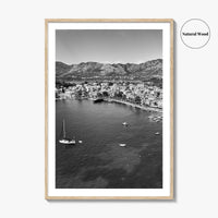 Cavtat Black and White Fine Art Photo Print, Old Town, Dubrovnik, Croatia Wall Poster