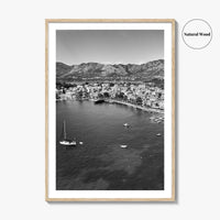 Cavtat Black and White Fine Art Photo Print, Old Town, Dubrovnik, Croatia Wall Poster