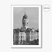 Evansville Indiana Black and White Fine Art Photo Print, Old Courthouse Poster, USA Poster