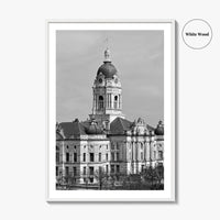 Evansville Indiana Black and White Fine Art Photo Print, Old Courthouse Poster, USA Poster