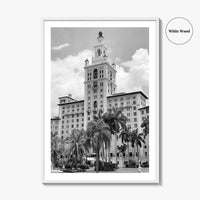 Coral Gables Black and White Fine Art Photo Print, Biltmore Hotel Miami Poster
