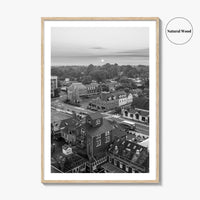 Leesburg Black and White Fine Art Photo Print, Market Station Aerial, Loudoun County Virginia