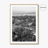 Leesburg Black and White Fine Art Photo Print, Market Station Aerial, Loudoun County Virginia