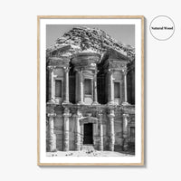 Petra Black and White Fine Art Photo Print, Monastery, Jordan Wall Poster