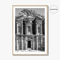 Petra Black and White Fine Art Photo Print, Monastery, Jordan Wall Poster
