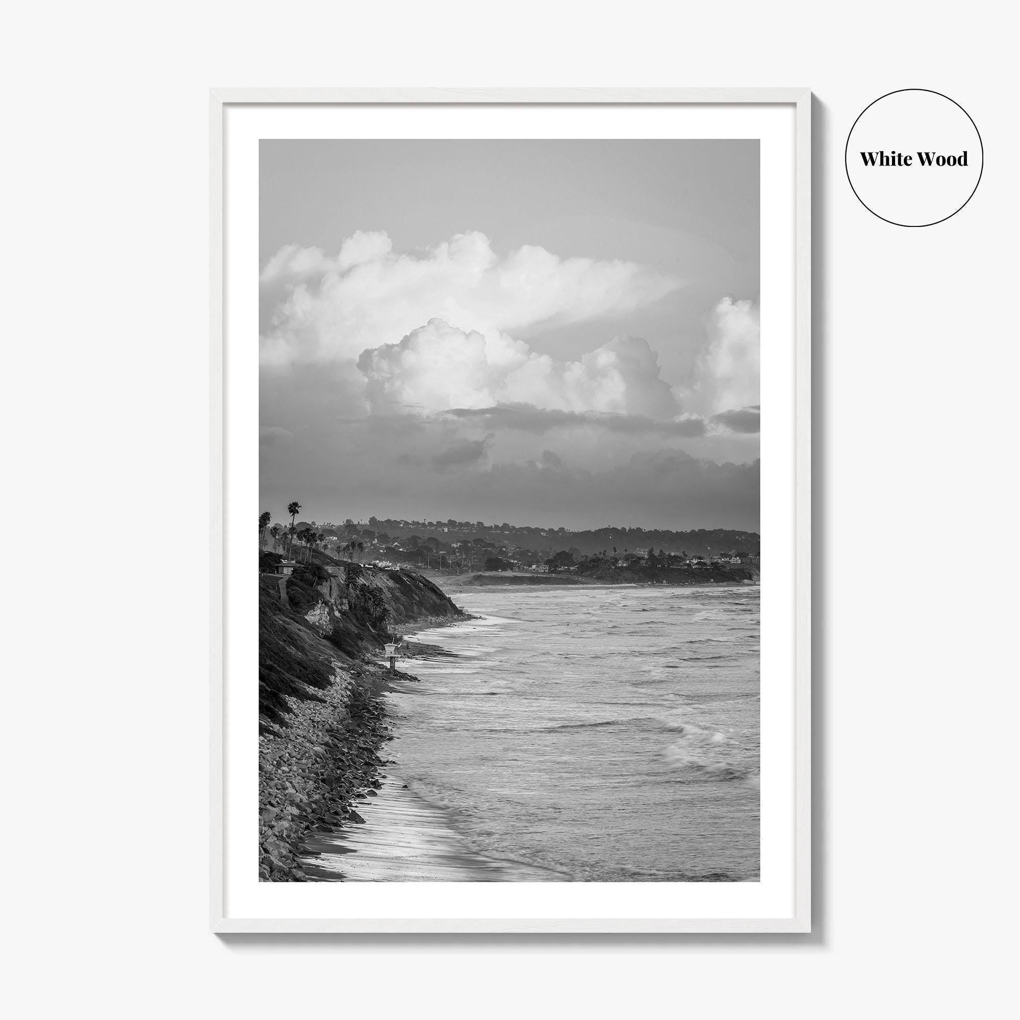 Encinitas Black and White Fine Art Photo Print, San Elijo Campground California Poster