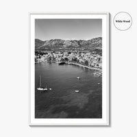 Cavtat Black and White Fine Art Photo Print, Old Town, Dubrovnik, Croatia Wall Poster